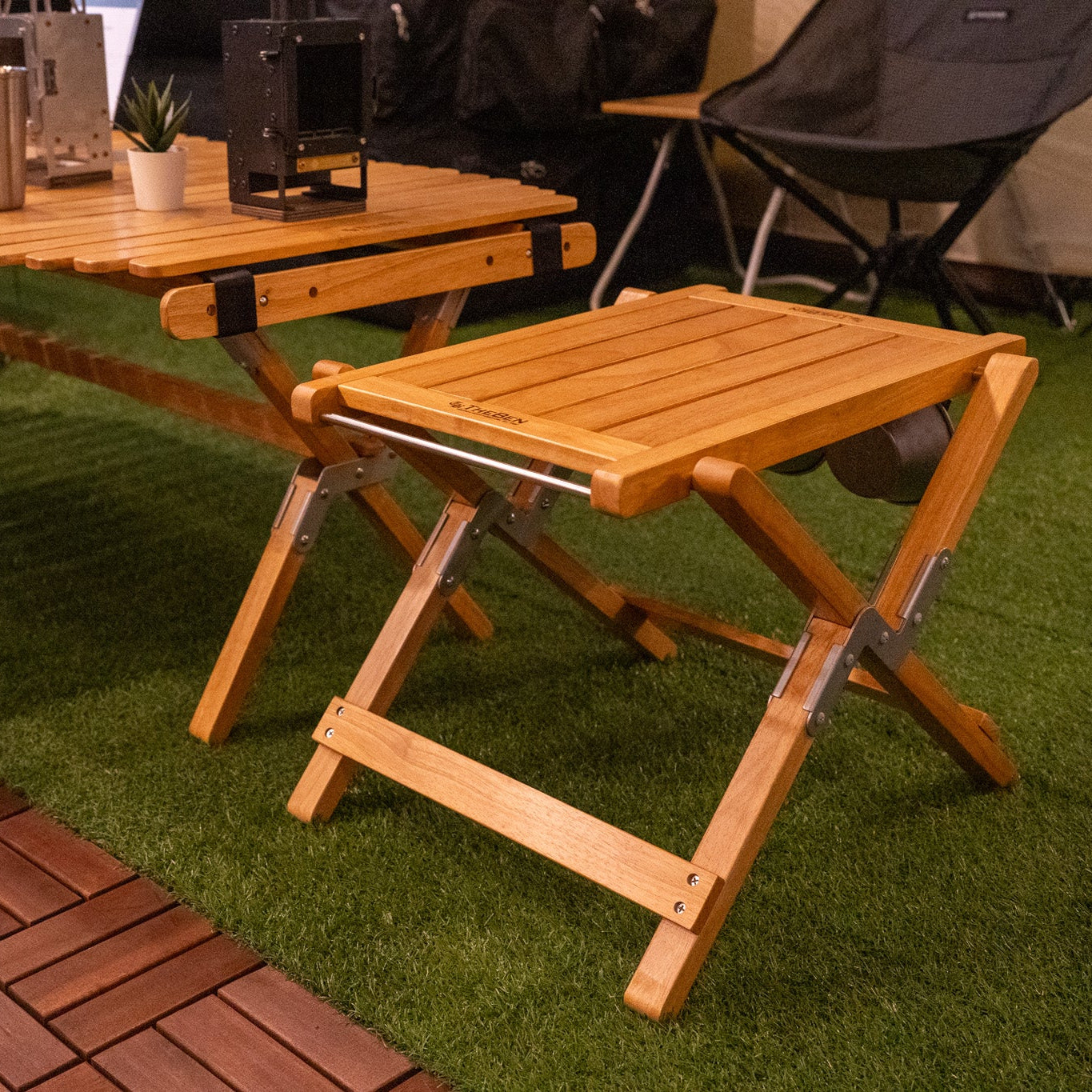One Burner Hardwood Table