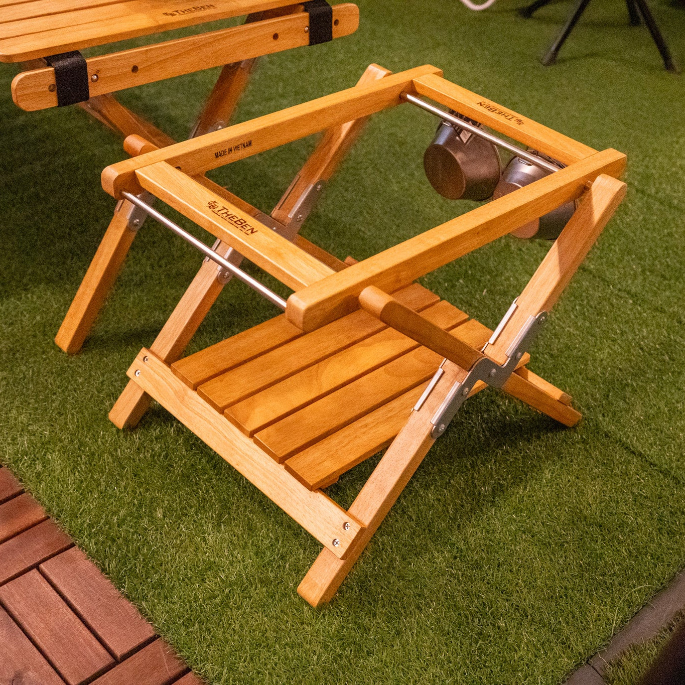 One Burner Hardwood Table