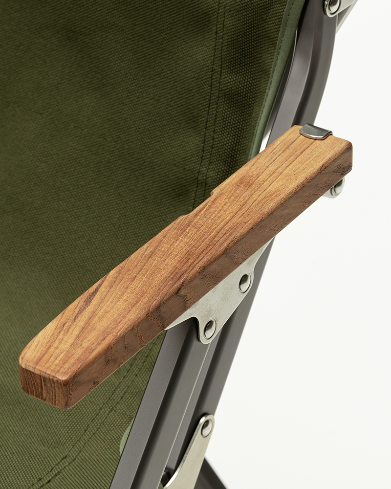 Chaise de plage basse de luxe en vert foncé