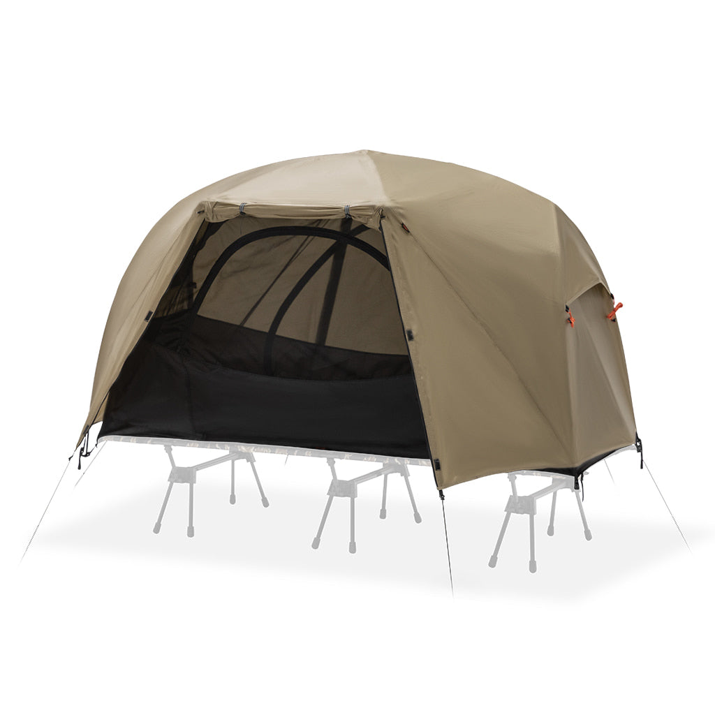 Base Cot Tent open, front three-quarter view