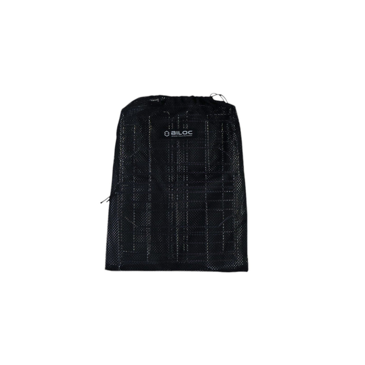 The mesh carry bag that ships with the basket, packed with the basket folded flat inside.