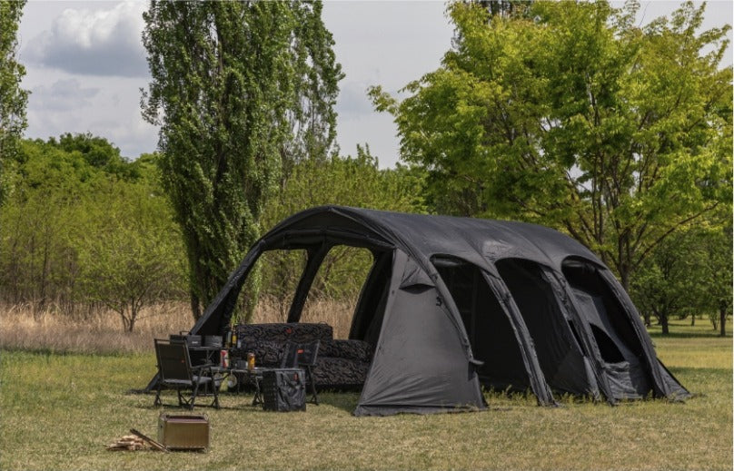 Kovea Ghost Phantom Air pitched wide at a riverside campsite