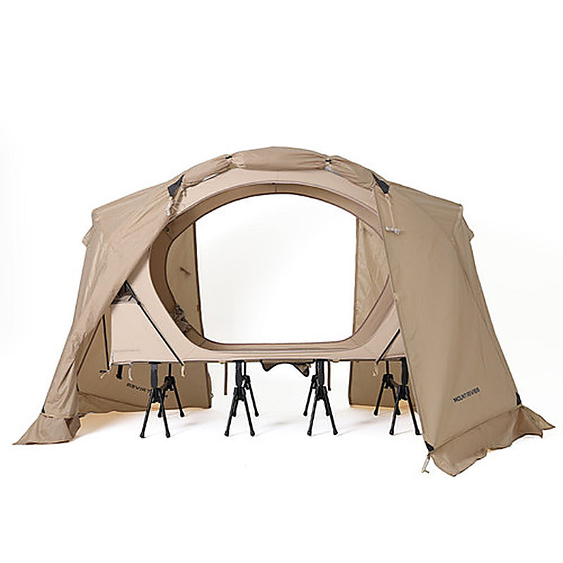 Rainfly fitted over the Neo Nest 80 cot tent with the side opening clear (tent and cot sold separately).