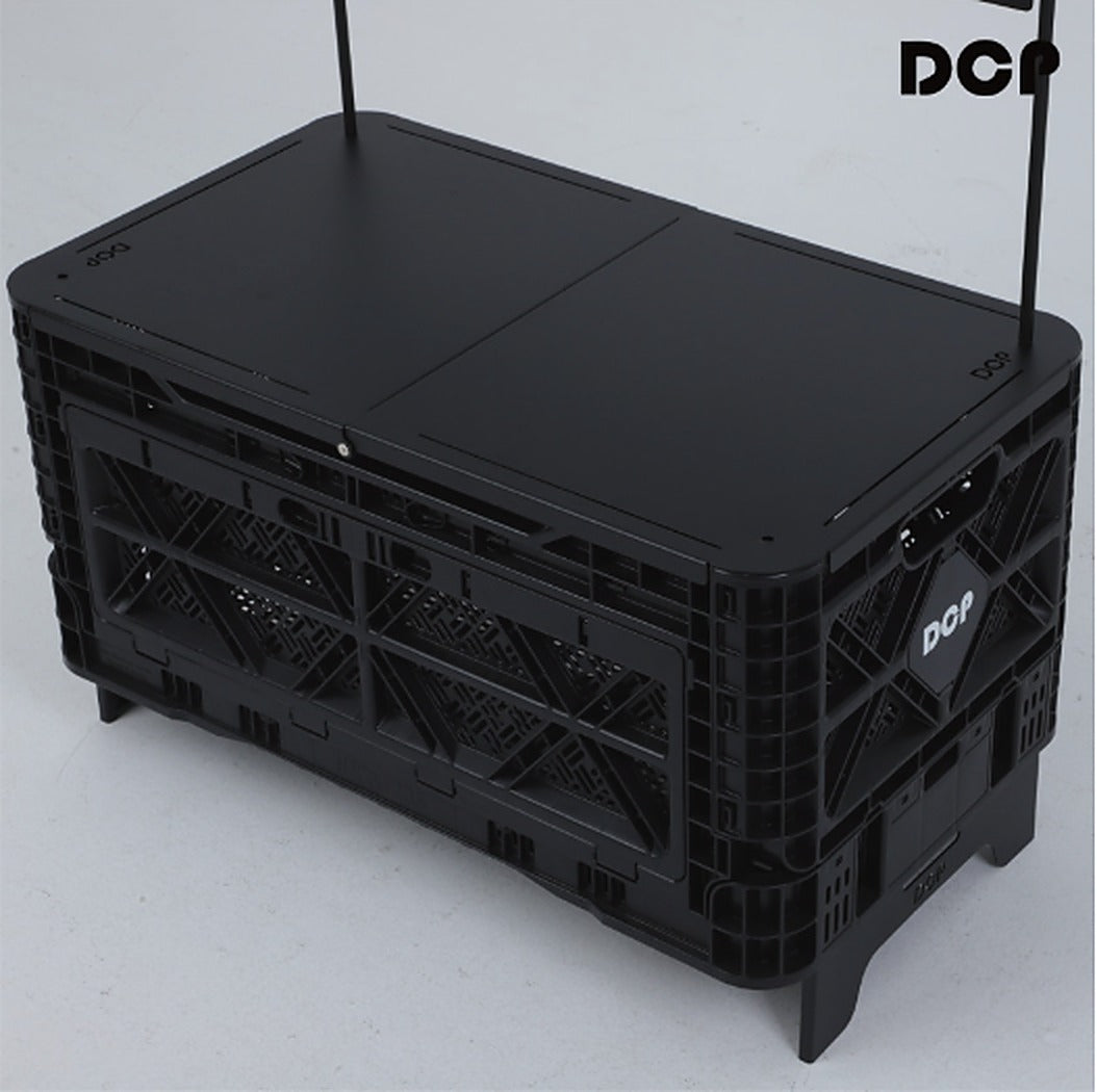 90L foldable tabletop mounted on BigAnt 90L Folding Crate - Black