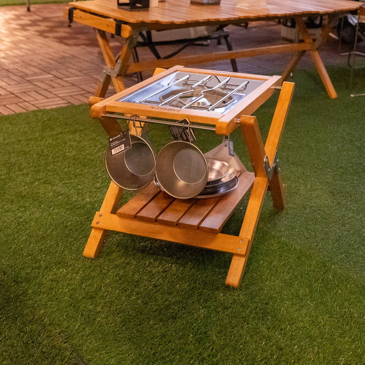 One Burner Hardwood Table