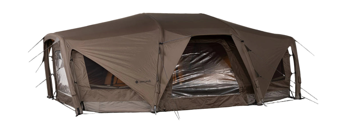 Aero Cumulus Shell, Brown, side profile with the optional clear TPU door set fitted
