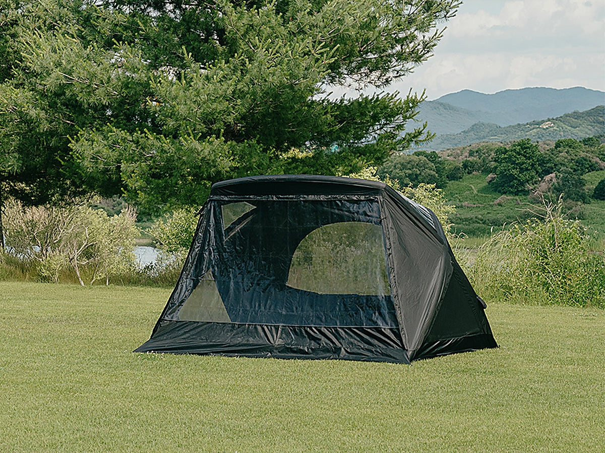 Geo-Air 4 tent with the TPU Door installed on an open field