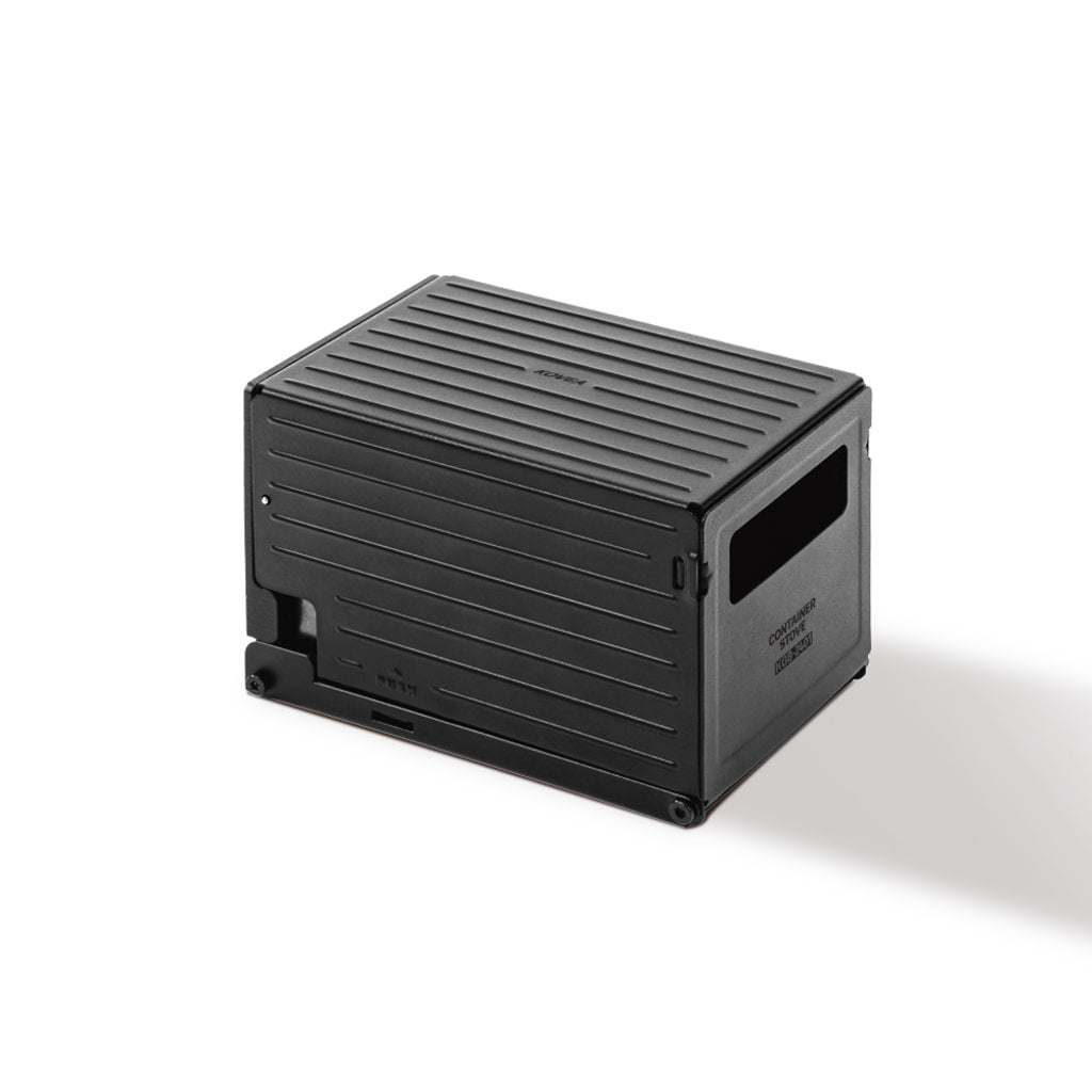 Container Stove in black packed closed into its container body