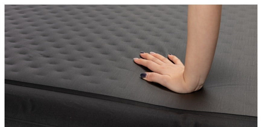 Hand touching the soft quick-dry surface fabric