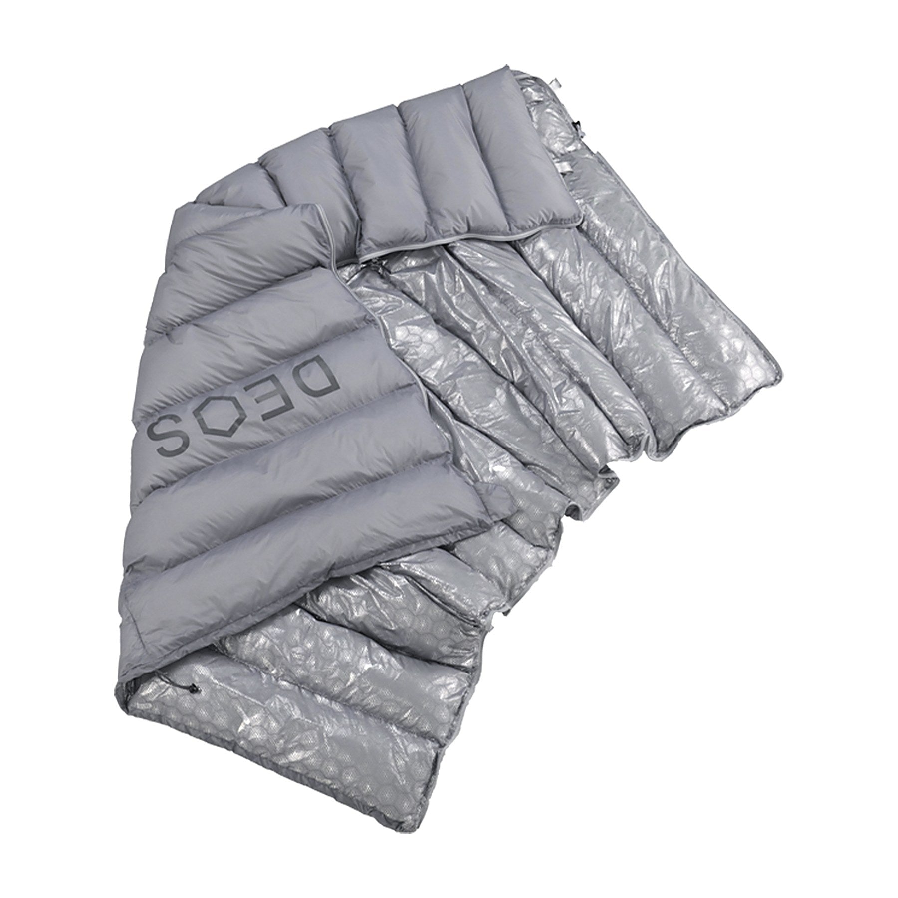 DEOS Eco-Down Camp Comforter 500 loose loft detail, gray