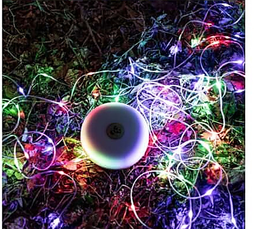 String light glowing in multicolor RGB breathing mode
