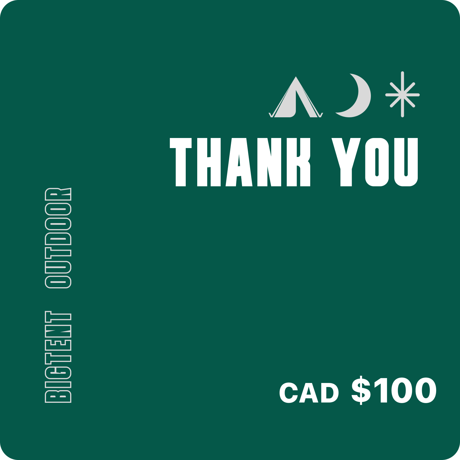 bigtent giftcard $100 cad