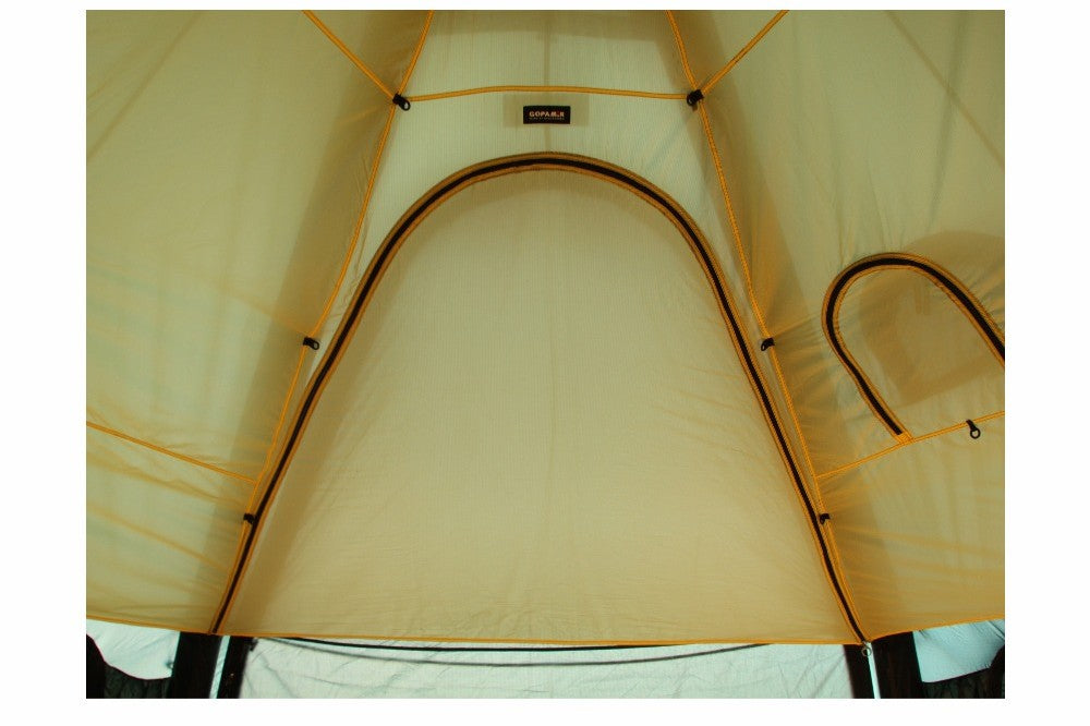 Inner liner hung inside G450 canopy showing yellow inner surface