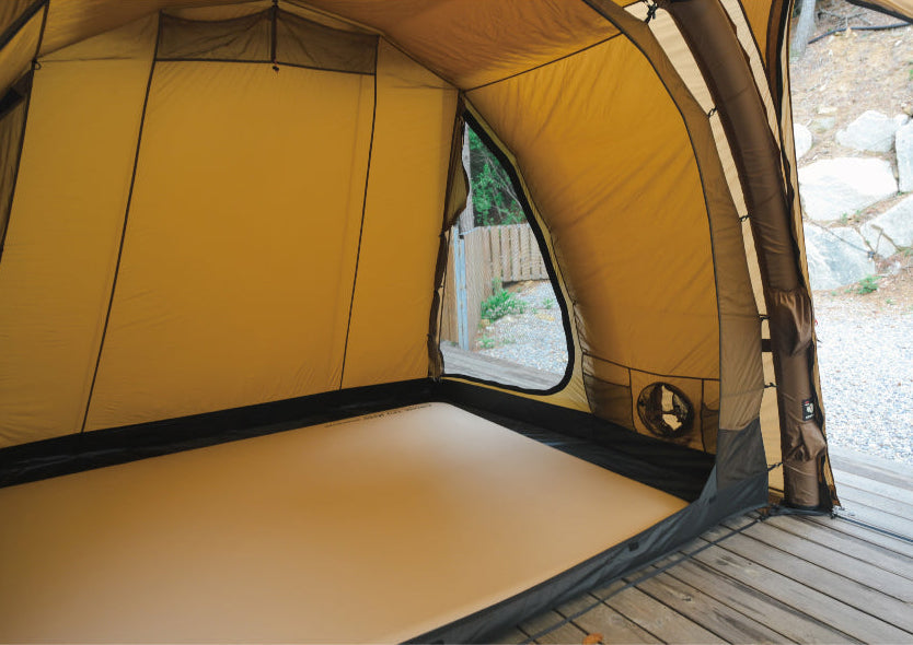 TN600 inner tent options laid out showing T/C cotton and nylon fabrics side by side