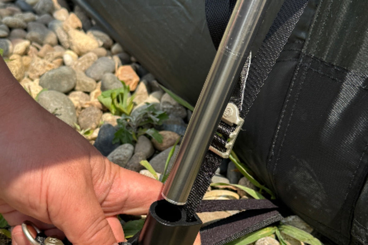 Close-up of pole joint and ferrule connection