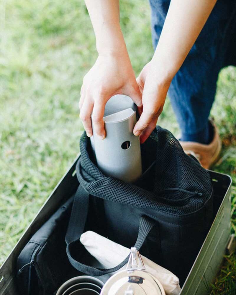 Home & Camp Burner Storage Bag, Black, the Home & Camp Burner being placed inside