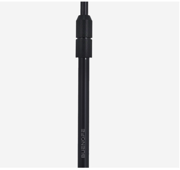 BUENOFE IGT Lantern Hanger detail of the telescoping aluminum base pole with its locking collar and the embossed BUENOFE logo, standing vertically against a white background.