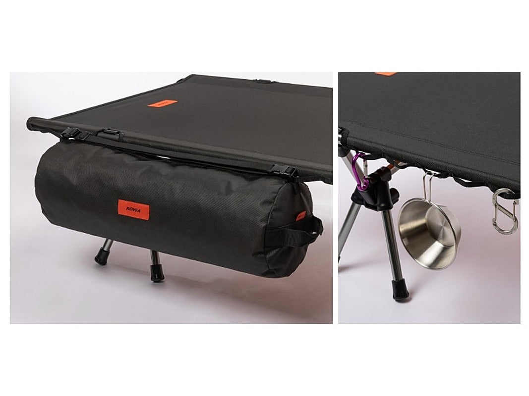 Cup and carabiner hanging from the side MOLLE system