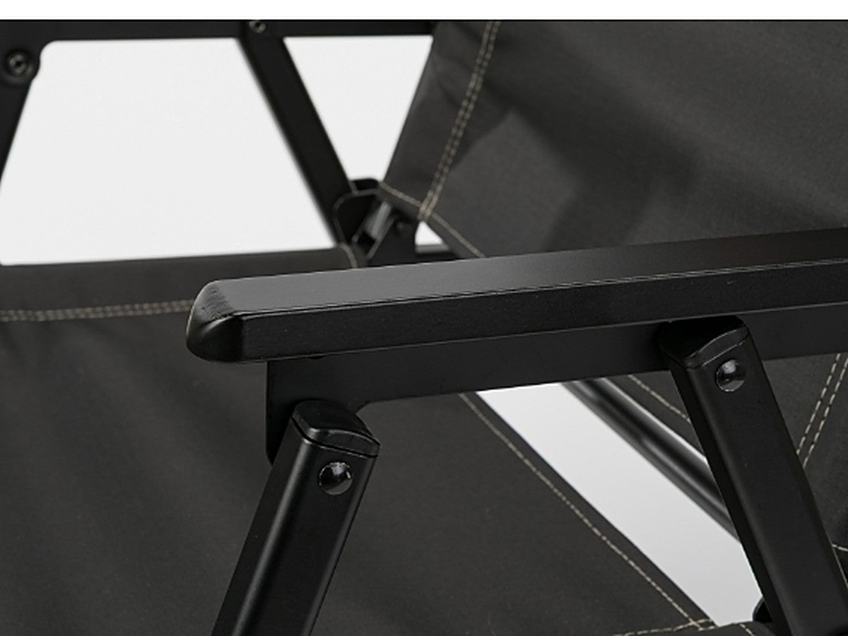 Close-up of the beech-wood armrest
