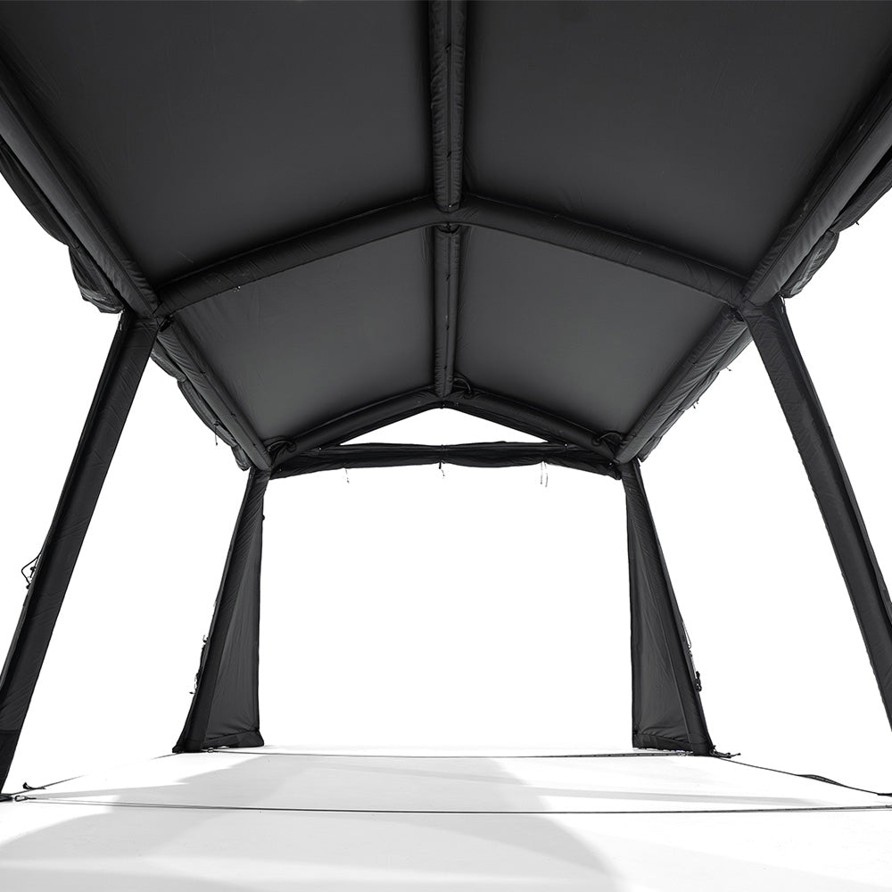 Cross-section diagram of TPU air-beam plus aluminum ridge poles