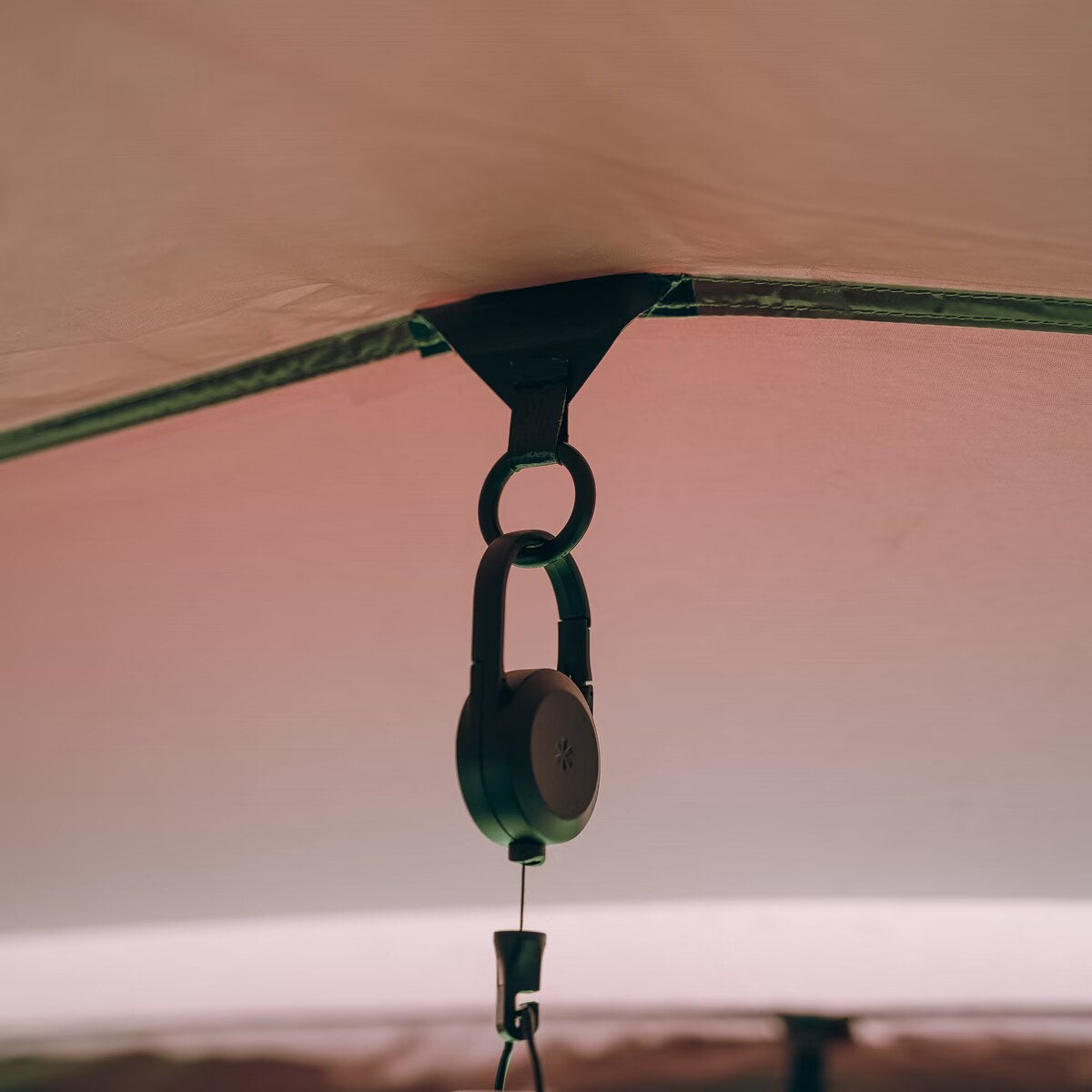 Land Lock X, Brown, close-up of a multi-purpose ceiling hanging ring