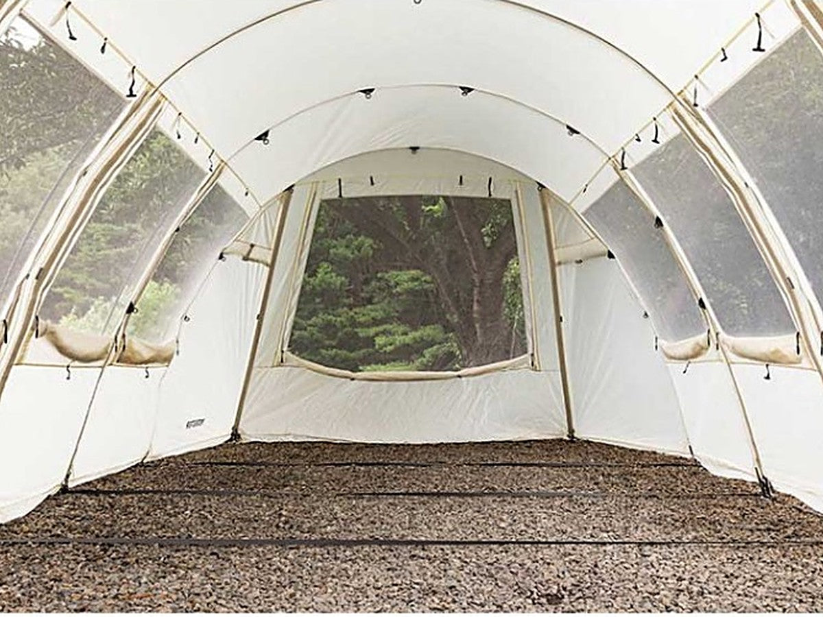 Wide interior living space of the tunnel tent
