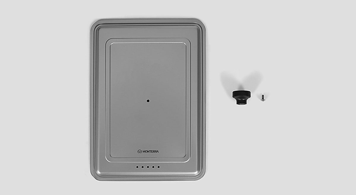 What you get: the stainless steel cover, the resin knob and the bolt