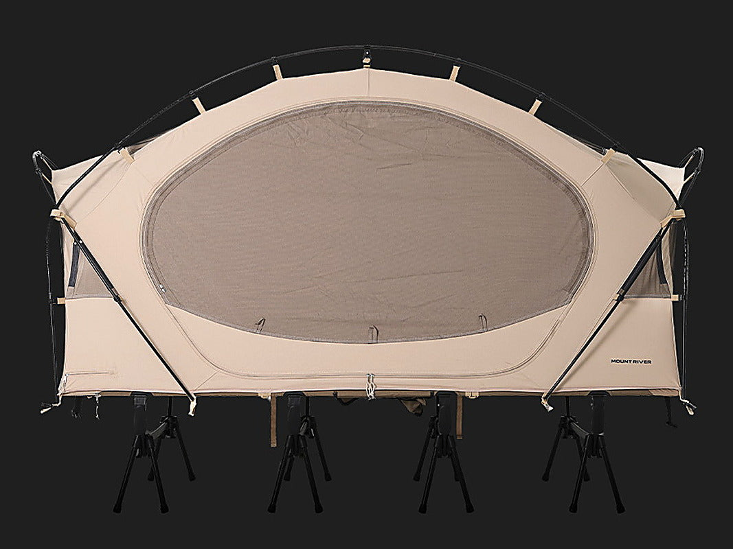 Neo Nest 80 side view with the fabric panel closed over the oval window (cot sold separately).