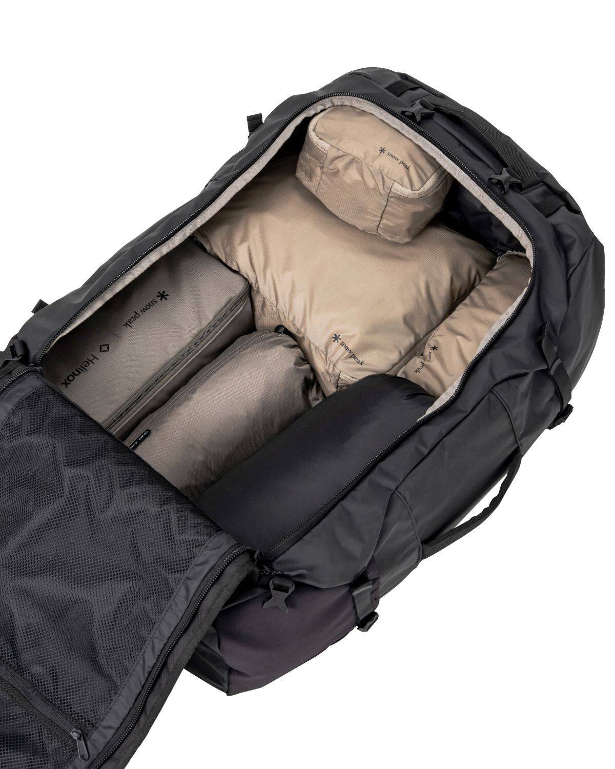 OT Duffel Bag 90, Black, interior packed with clothing