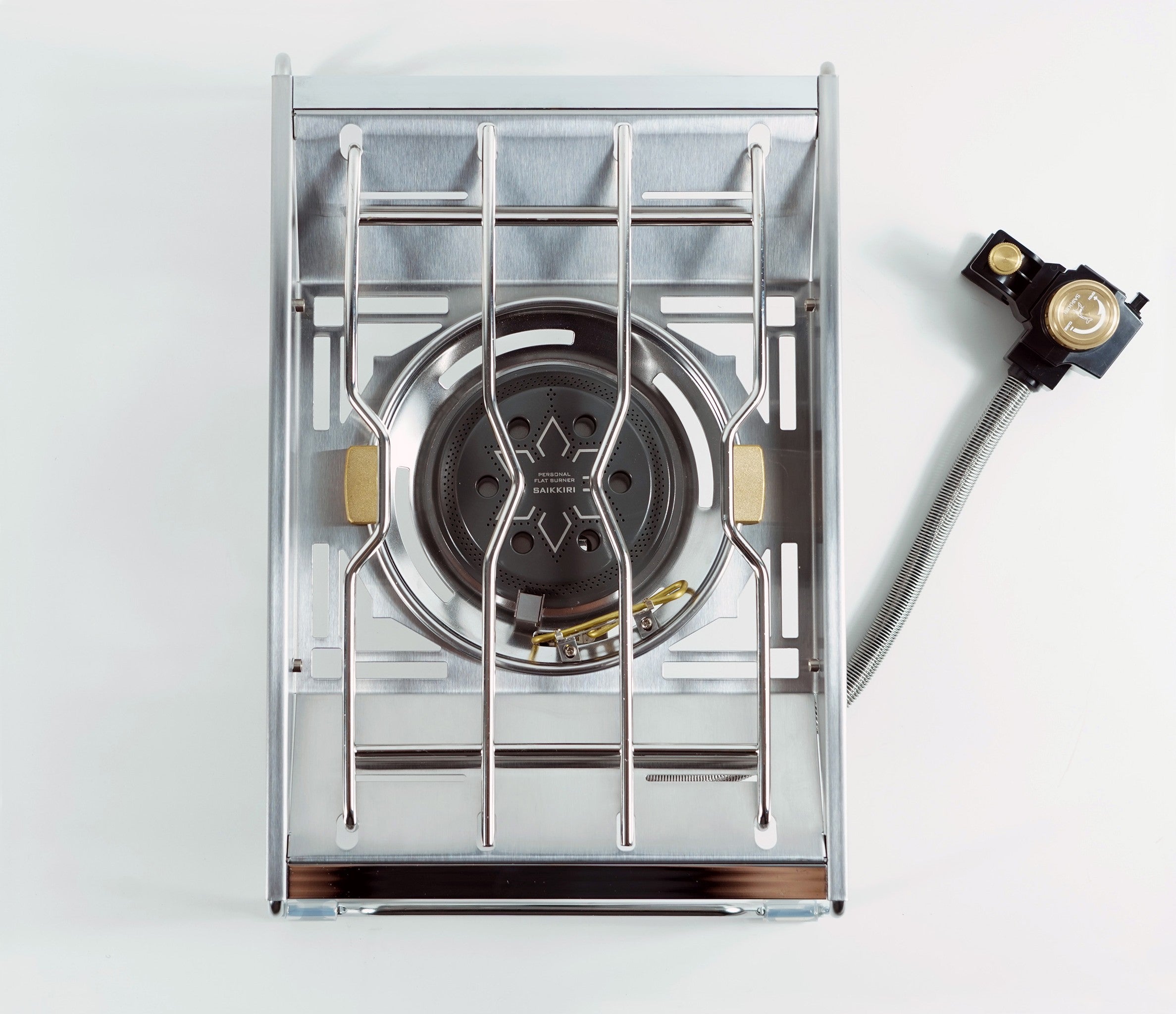 Personal Flat Burner with the brass regulator and braided hose