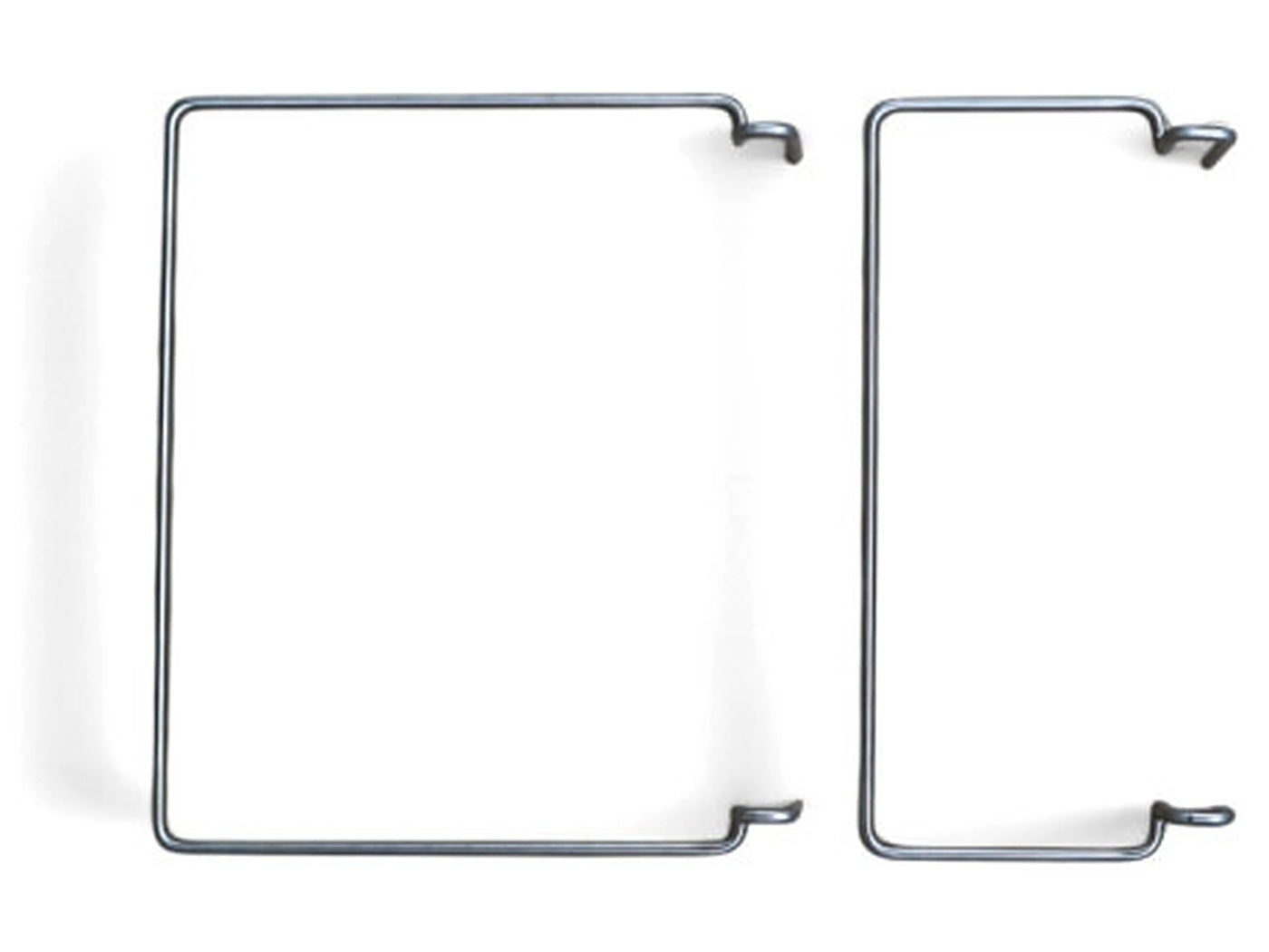 Both side hangers on white, bent from 304 stainless round bar.