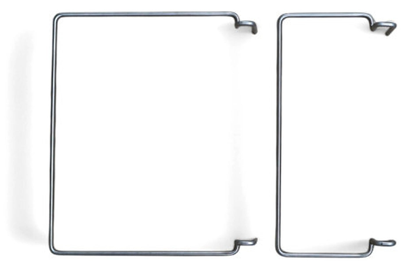 Both side hangers on white, bent from 304 stainless round bar.