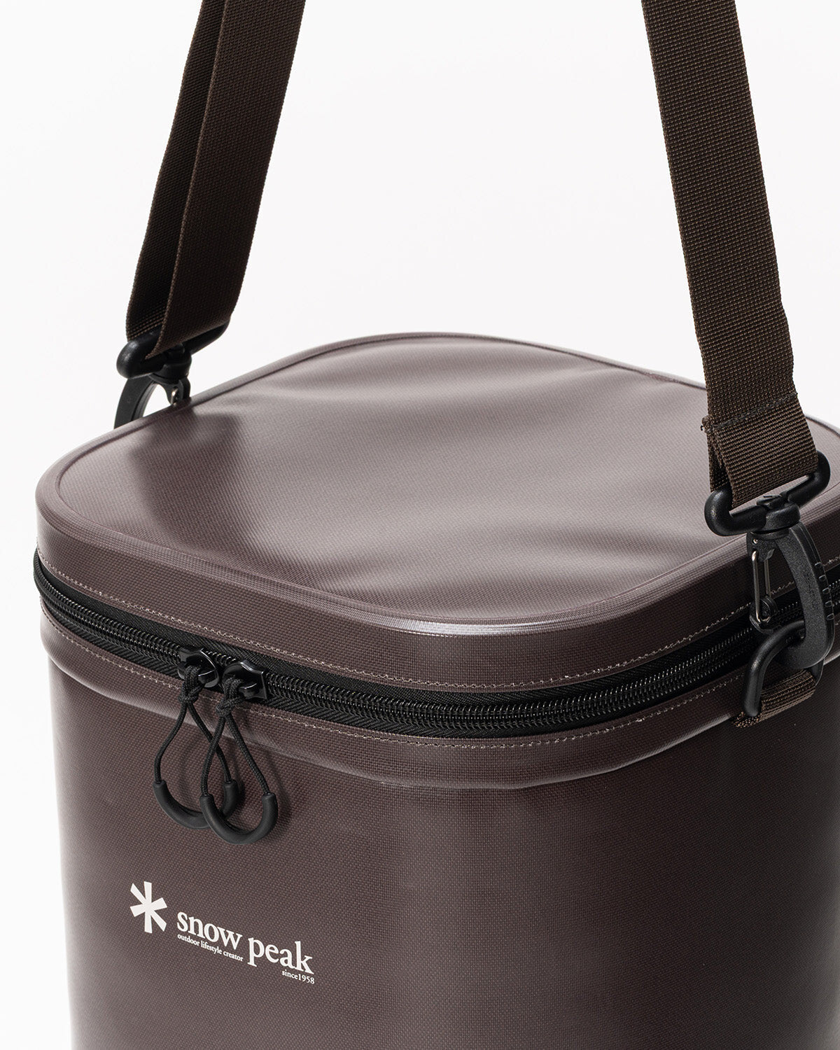 Soft Cooler 13, Tan, double-zippered top closure