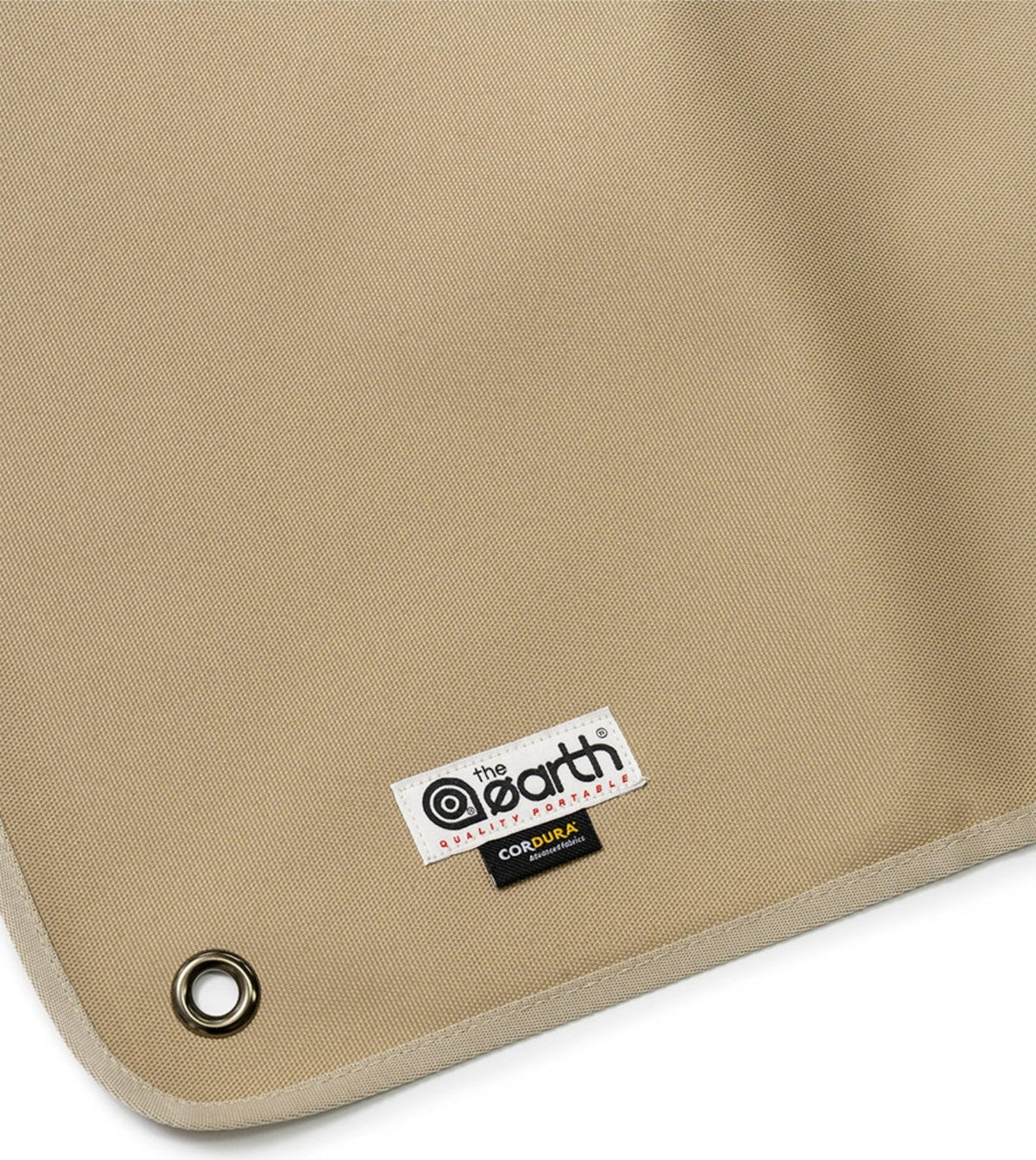 Tan corner with the theEarth label and a metal eyelet