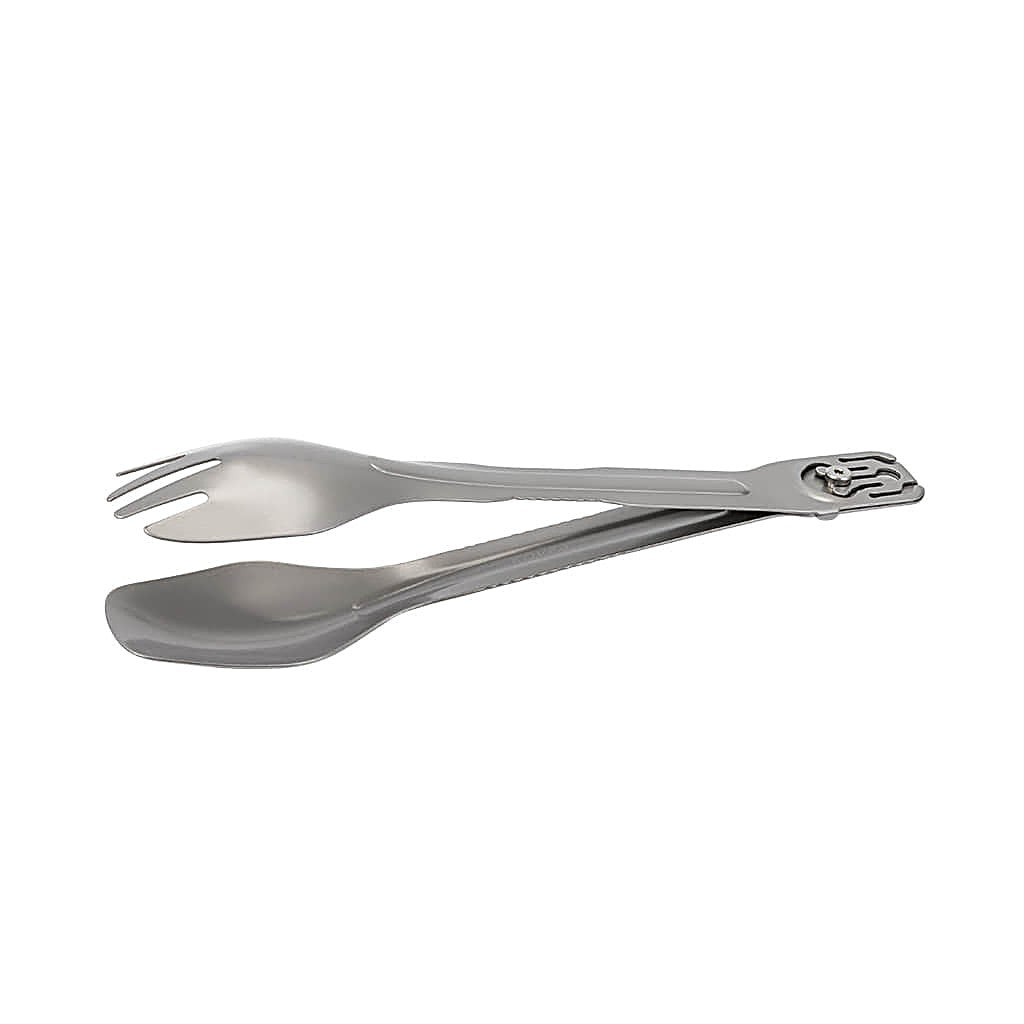 Fork and spoon combined together to form tongs