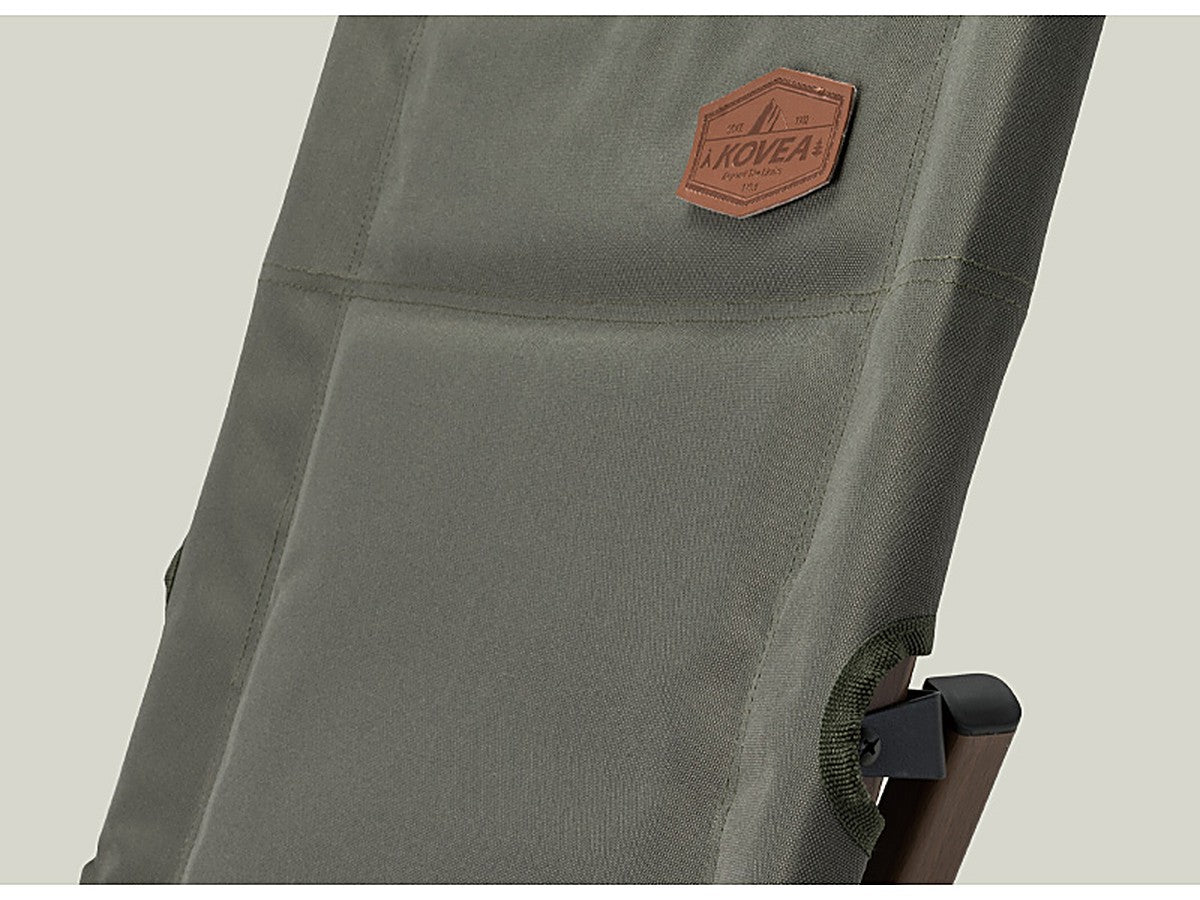 Padded high back with KOVEA leather patch