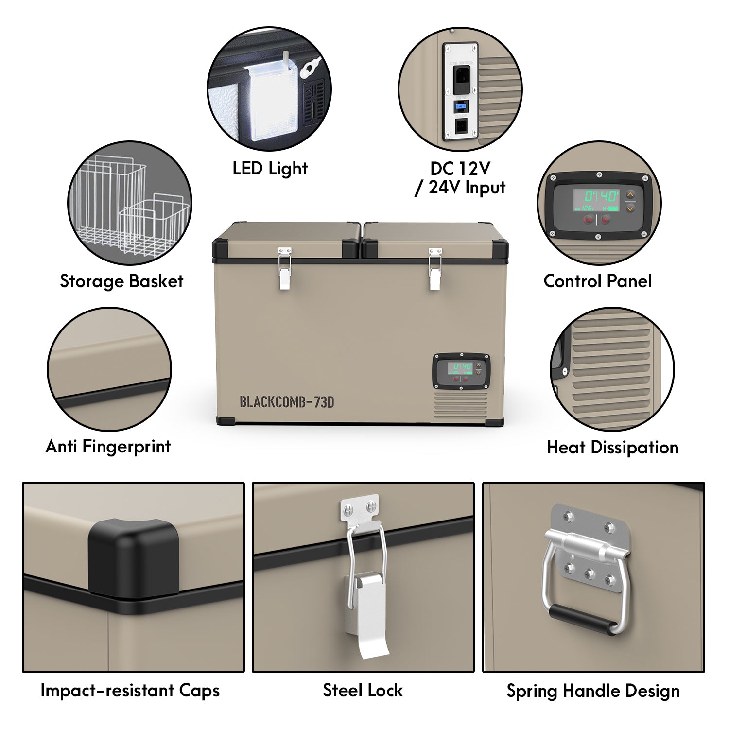 [BLACKCOMB-73D] 73L Dual Zone Portable Fridge Freezer