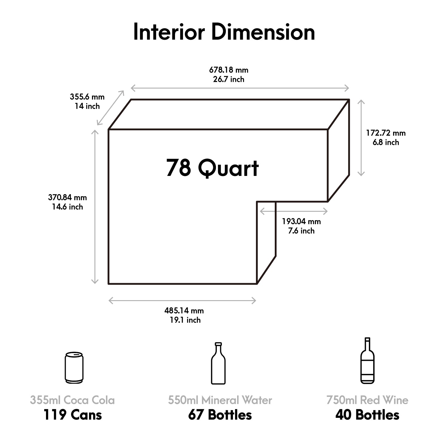 [BLACKCOMB-74] 74L Single Zone Portable Fridge Freezer