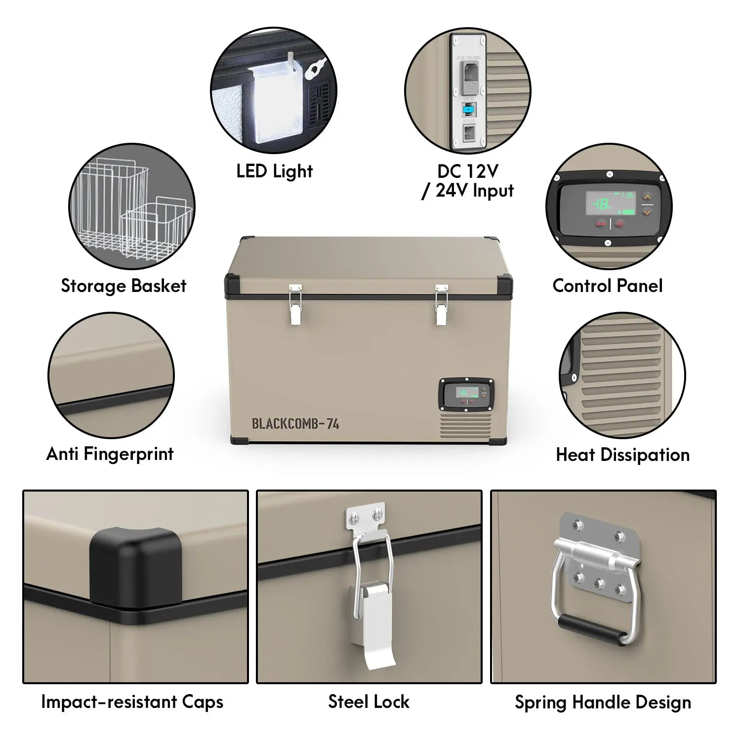 BLACKCOMB-74] 74L Single Zone Portable Fridge Freezer - BIGTENT